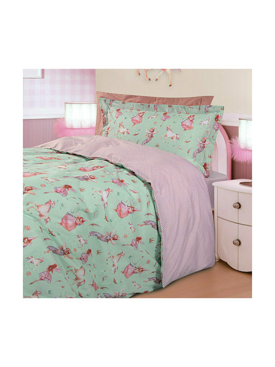 Greenwich Polo Club 8815 Set Kids Duvet Cover Single with Pillowcase Cotton Mint/Pink 160x240cm