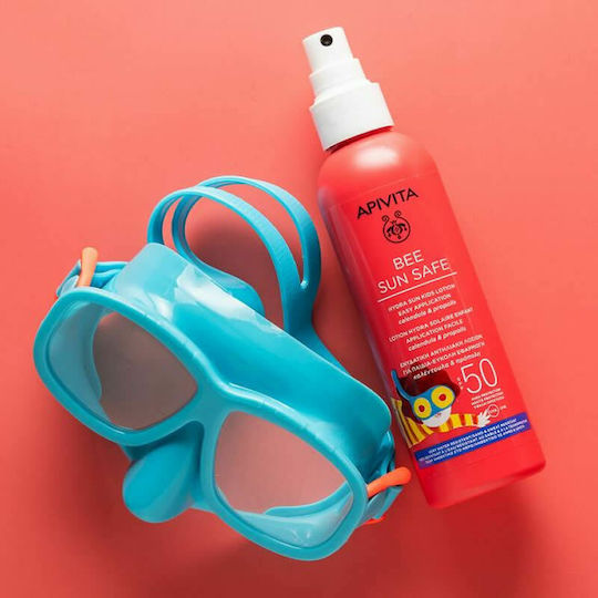 Apivita Bee Sun Safe Kids Sunscreen Spray for Face & Body SPF50 200ml & Children's Beach Bag
