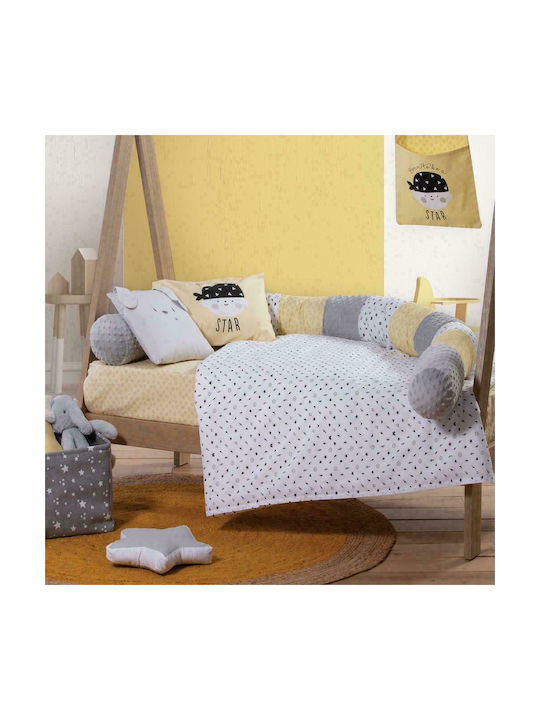 Nef-Nef Homeware Σετ Βρεφικά Σεντόνια Λίκνου Βαμβακερά Rock Star Κίτρινα 70x120εκ. 2τμχ
