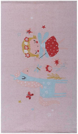 Nef-Nef Homeware Kids Cotton Rug Magic World Clouds 70x140cm Pink
