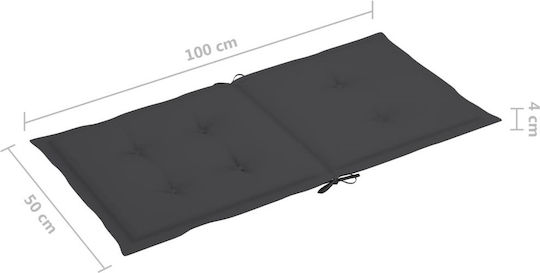 vidaXL Perna Scaunului De Grădină Cu Spătar Maro 4 Bucăți 100x50 Cm
