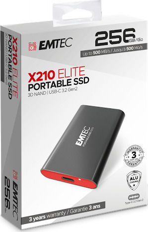 Emtec X210 Elite USB-C Εξωτερικός SSD 512GB 2.5" Μαύρο