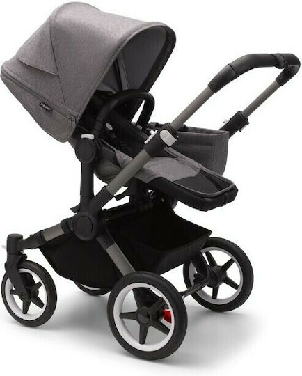 Bugaboo Donkey 5 Mono Complete Adjustable 2 in 1 Baby Stroller Suitable for Newborn Graphite - Grey Melange 13kg