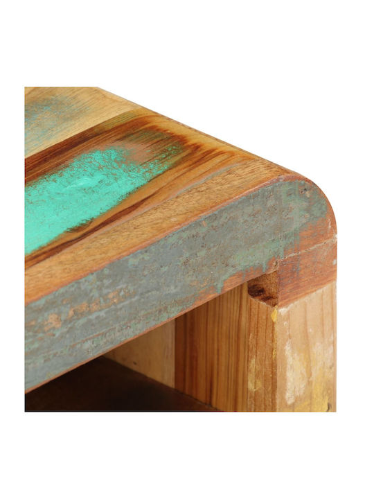 Bedside Table of Solid Wood Ανακυκλωμένο Ξύλο Πολύχρωμο 30x30x41cm