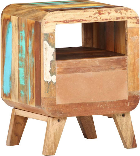 Noptieră din Lemn Masiv Recycled Wood Multicoloured 30x30x41cm
