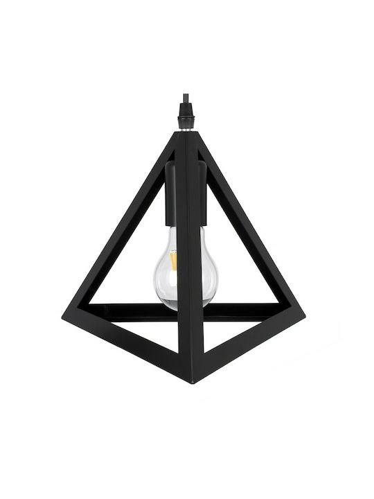 GloboStar Triangle Pendant Light Black Grid with Socket E27 70x22x130cm