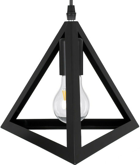 GloboStar Triangle Pendant Light Black Grid with Socket E27 70x22x130cm