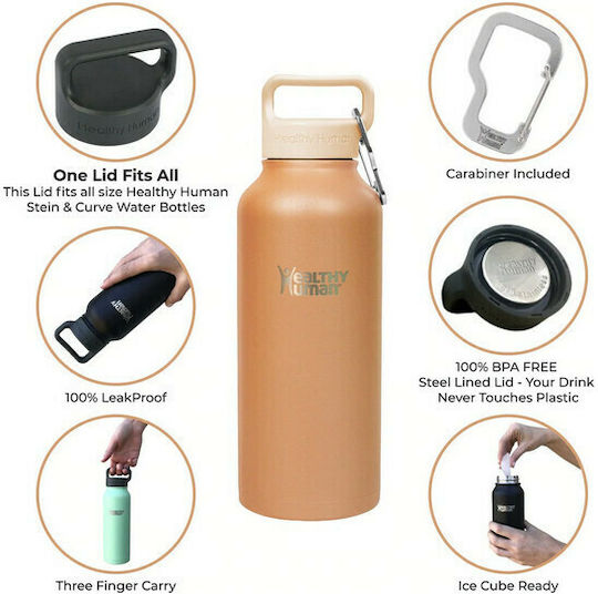Healthy Human Stein Bottle Recyclable Thermos Bottle Stainless Steel BPA Free 620ml Mocha