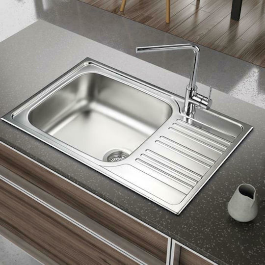Fortinox Valley 25105 Chiuvetă Bucătărie Drop-In Inox Neted Finisaj Satinat L78xL50cm Argintie