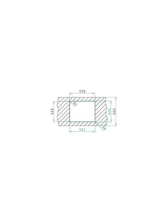 Pyramis Lume 1B Ισόπεδος Νεροχύτης Inox Σατινέ Μ50xΠ40cm Ασημί