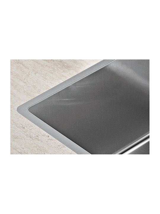 Pyramis Lume 1B Ισόπεδος Νεροχύτης Inox Σατινέ Μ40xΠ40cm Ασημί