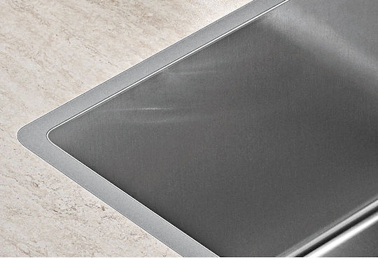 Pyramis Lume 1B 101023701 Flush Mounted Sink Inox Satin W40xD40cm Silver