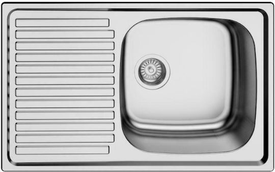 Macart Eco D100 Ένθετος Νεροχύτης Inox Σατινέ Μ80xΠ50cm Ασημί