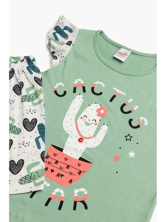Minerva Kids' Pajamas Summer Green Cactus 61962334 Mint