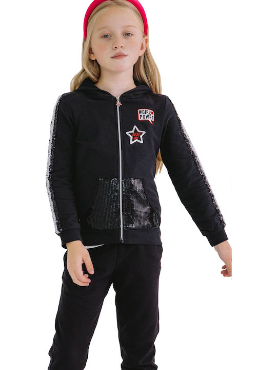 Kids Sweatshirt Cardigan Black DBA3570F1