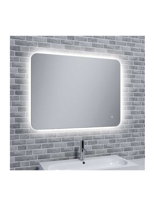 Karag Adel Rechteckiger Badezimmerspiegel LED 80x60cm Weiß