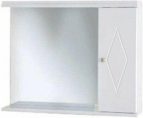 Drop 6KLR065WH 6KLR065WH Ορθογώνιος από MDF με Ντουλάπι, Ράφι & Υποδοχή Λαμπτήρα 65x58cm Δεξί Ερμάριο