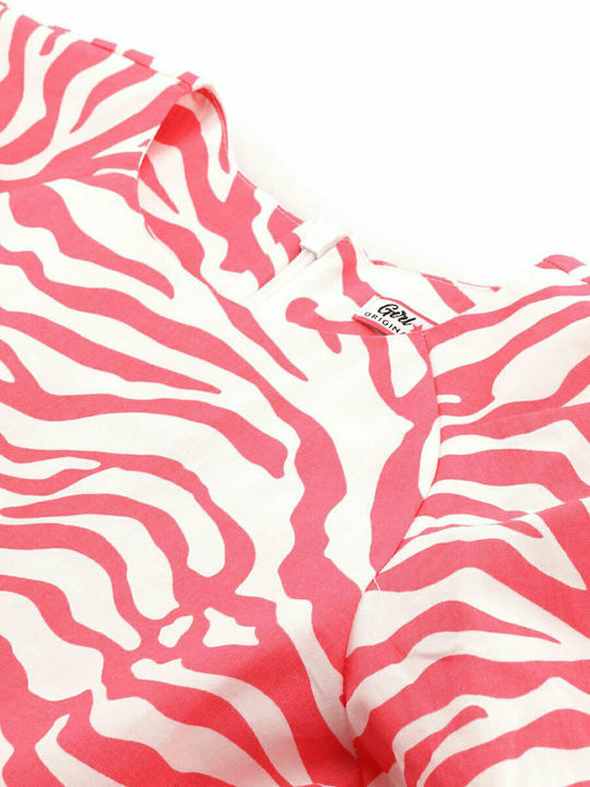 Kinderkleid Kurzärmelig Tierdruck Rosa