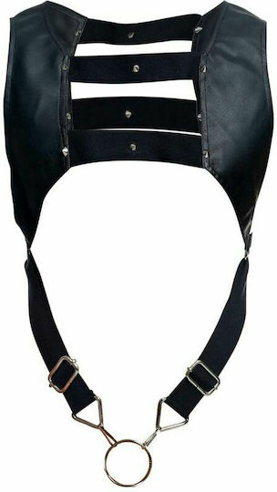 MOB Erotic Wear Dngeon Top Cockring Harness Black