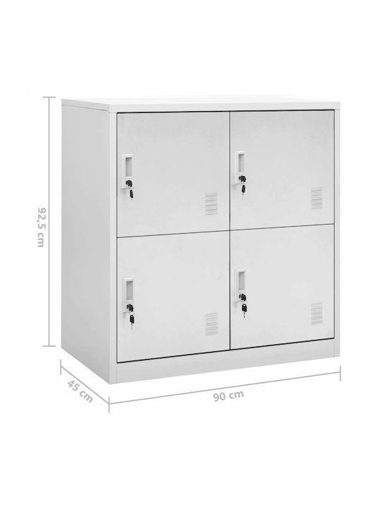 Metallischer Schließfach mit Verriegelungsfunktion mit 4 Außenschränke Grau Offen 90x45x92,5cm