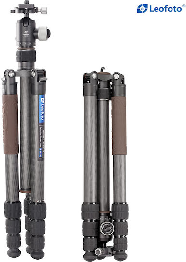 Leofoto Camera Tripod Urban LX-324CT Plus Ballhead XB-38 Made of Carbon Fiber with Spherical Head up to 171cm and Maximum Load 15kg