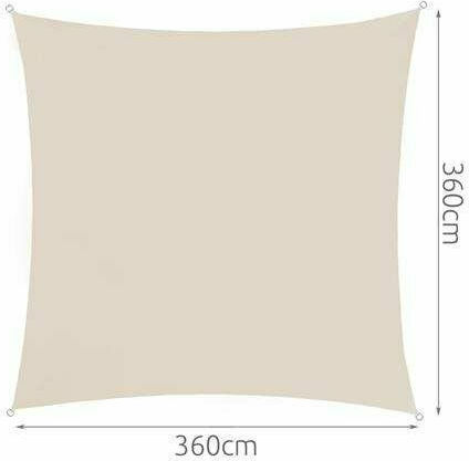 Malatec Τετράγωνο Πανί Σκίασης Μπεζ 3.6x3.6m