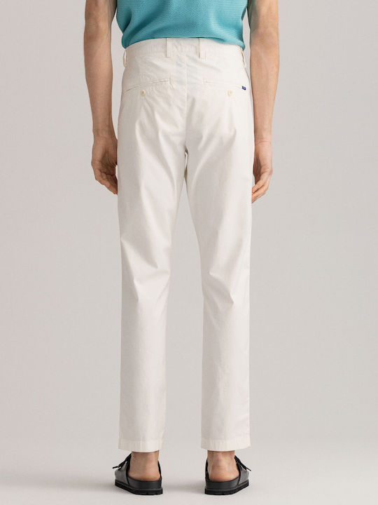 Hallden Παντελόνι Chino Ελαστικό σε Slim Εφαρμογή Λευκό