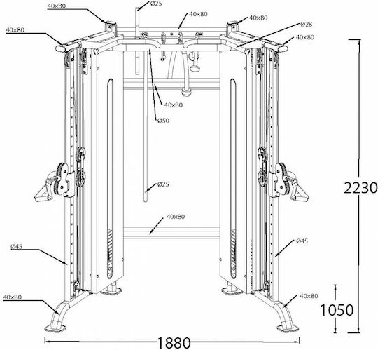 AMILA FT3100 Crossover με Βάρη 160kg (2x80kg)
