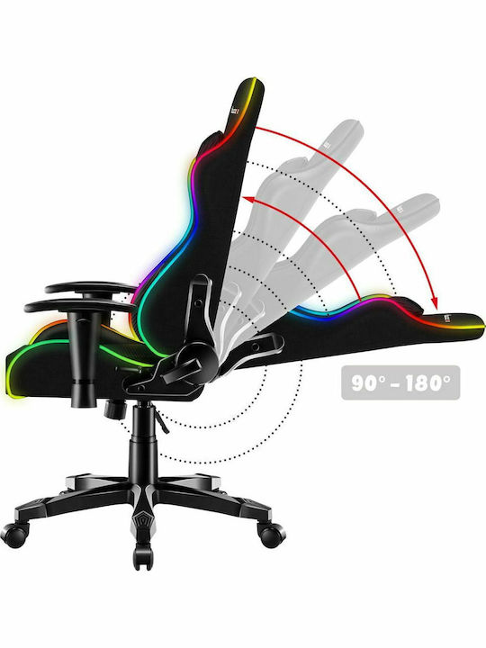 Huzaro Ranger 6.0 Child RGB Mesh Καρέκλα Gaming Δερματίνης με Ρυθμιζόμενα Μπράτσα και RGB Φωτισμό Μαύρη