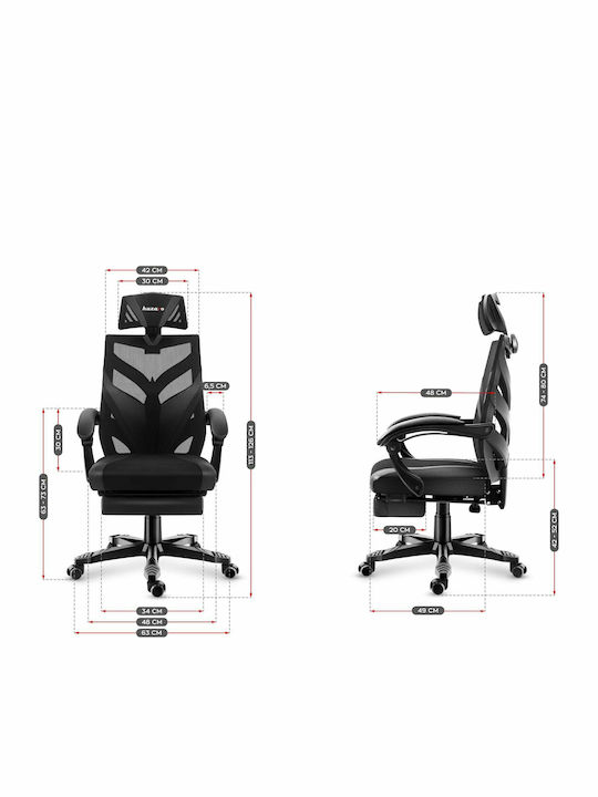 Huzaro Combat 5.0 Artificial Leather Gaming Chair with Footrest Black