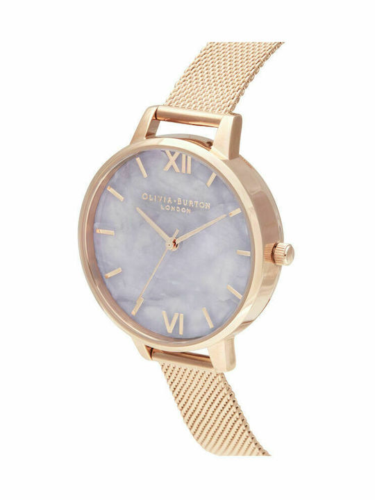 Olivia Burton Γυναικείο Ρολόι 34mm Μπαταρίας με Ροζ Χρυσό Μεταλλικό Μπρασελέ