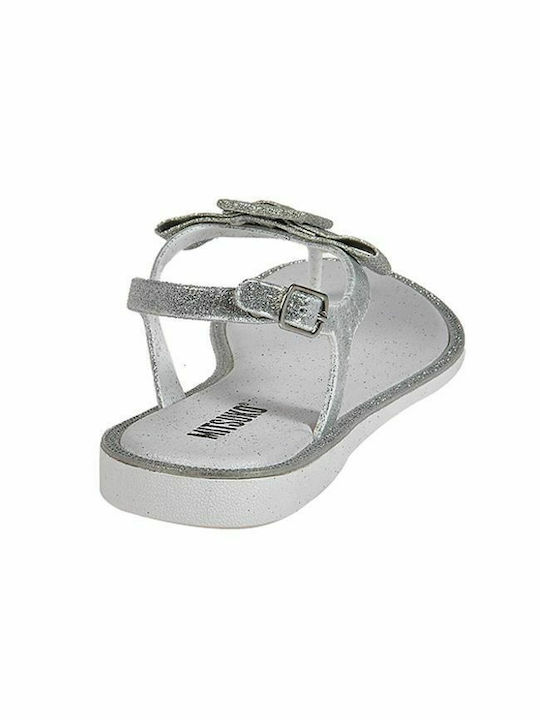 Damen-Flip-Flops in Stil Pédila in Silber Farbe