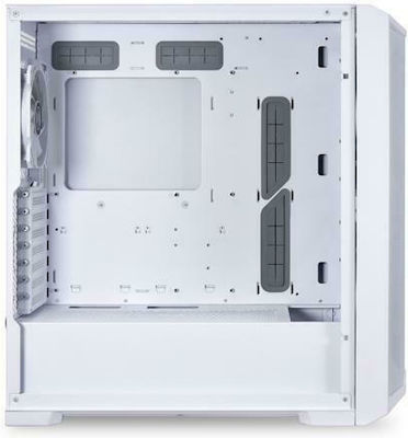 Lian Li Lancool 215 Midi Tower Computer Case with Window Panel and RGB Lighting White