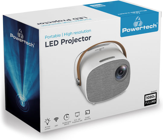 Powertech PT-981 Mini Projector LCD Λάμπας LED με Wi-Fi και Ενσωματωμένα Ηχεία