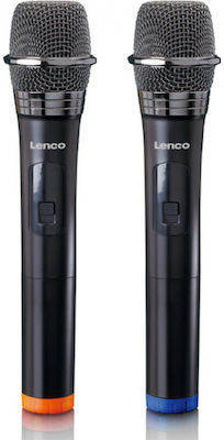 Lenco Wireless Karaoke Microphone Set of 2 in Black Color