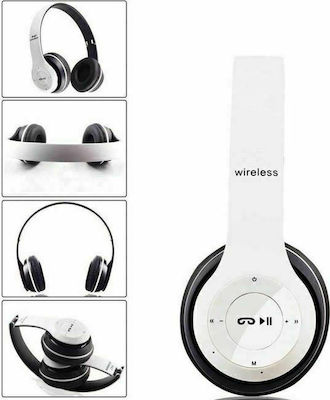 P47 Bluetooth Wireless On Ear Headphones with 6 hours of Operation Whitά