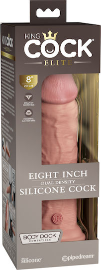 King Cock Dual Density Реалистично дилдо Със смукателна чашка Голи 20см