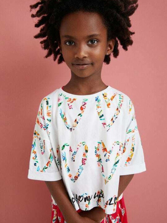 Kids' Shirt Short Sleeve White Heart