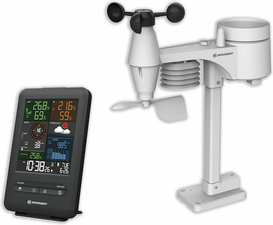 Bresser 5-in-1 Comfort Weather Center Wireless Digital Weather Station Tabletop Gray