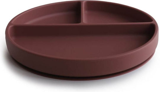 Mushie Baby Food Plate made of Silicone Brown