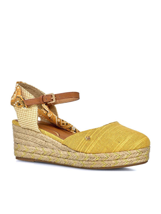 Bella Platforme Dama În Tip Espadrile Galbene