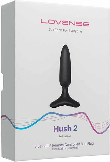 Lovense Hush 2 Πρωκτική Σφήνα με Δυνατότητα Ασύρματης Λειτουργίας και Δόνηση Μαύρη 2.5cm