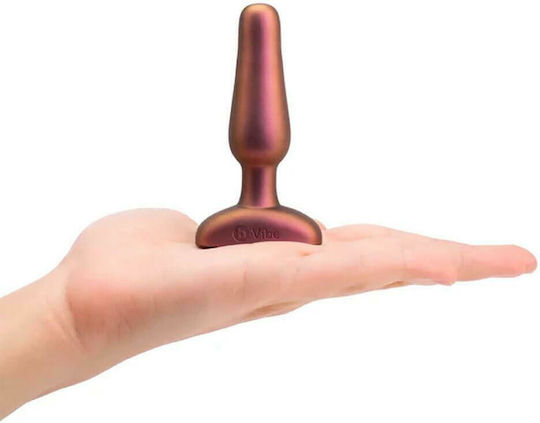 b-Vibe Novice Plug Limited Edition Анална тапа с възможност за безжична работа и вибрация Galaxy Plum 10см