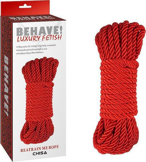 Chisa Novelties Behave! Luxury Fetish Reatrain Me Rope Bondage Rope Red