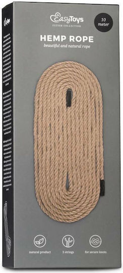 Easytoys Hemp Bondage Rope Σχοινί Δεσίματος σε Καφέ Χρώμα