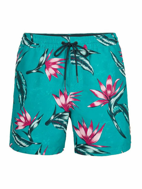Men's Swimwear Shorts Turquoise Floral