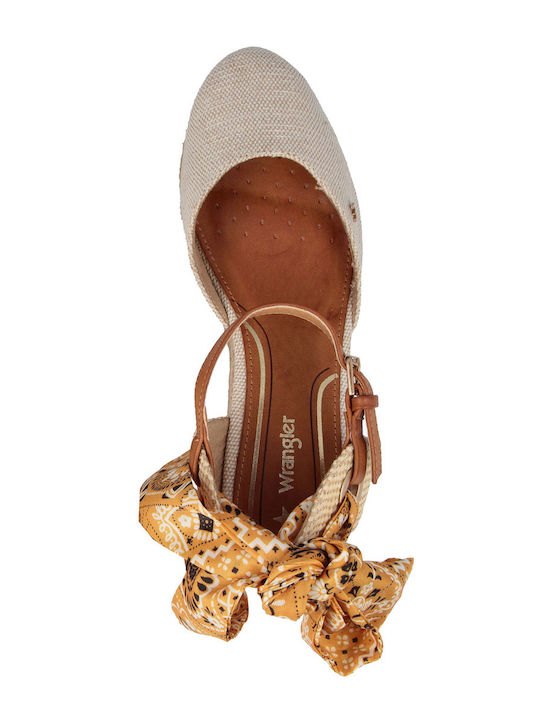 Bella Damenplattformen im Espadrilles-Stil Ecru
