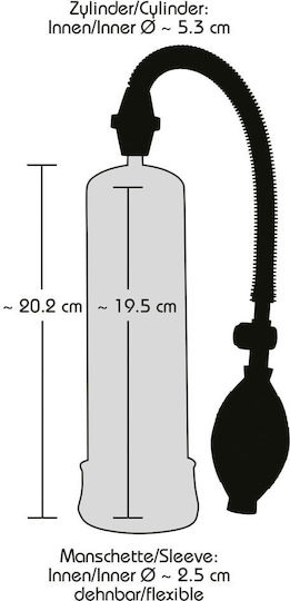 You2Toys Bang Bang Black Penis Pump Τρόμπα Πέους Διάφανη
