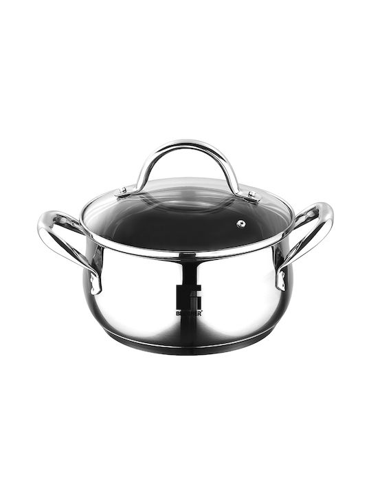 Bergner Gourmet Pots Set of Stainless Steel with No Coating Silver 2pcs
