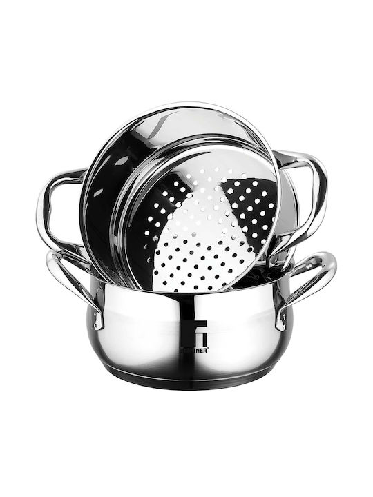 Bergner Gourmet Pots Set of Stainless Steel with No Coating Silver 2pcs